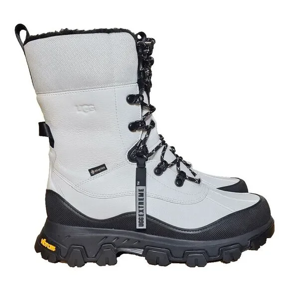 UGG Women's Adirondack Waterproof Tall Meridian Hiker Boots WHITE BLACK 9.5 NEW